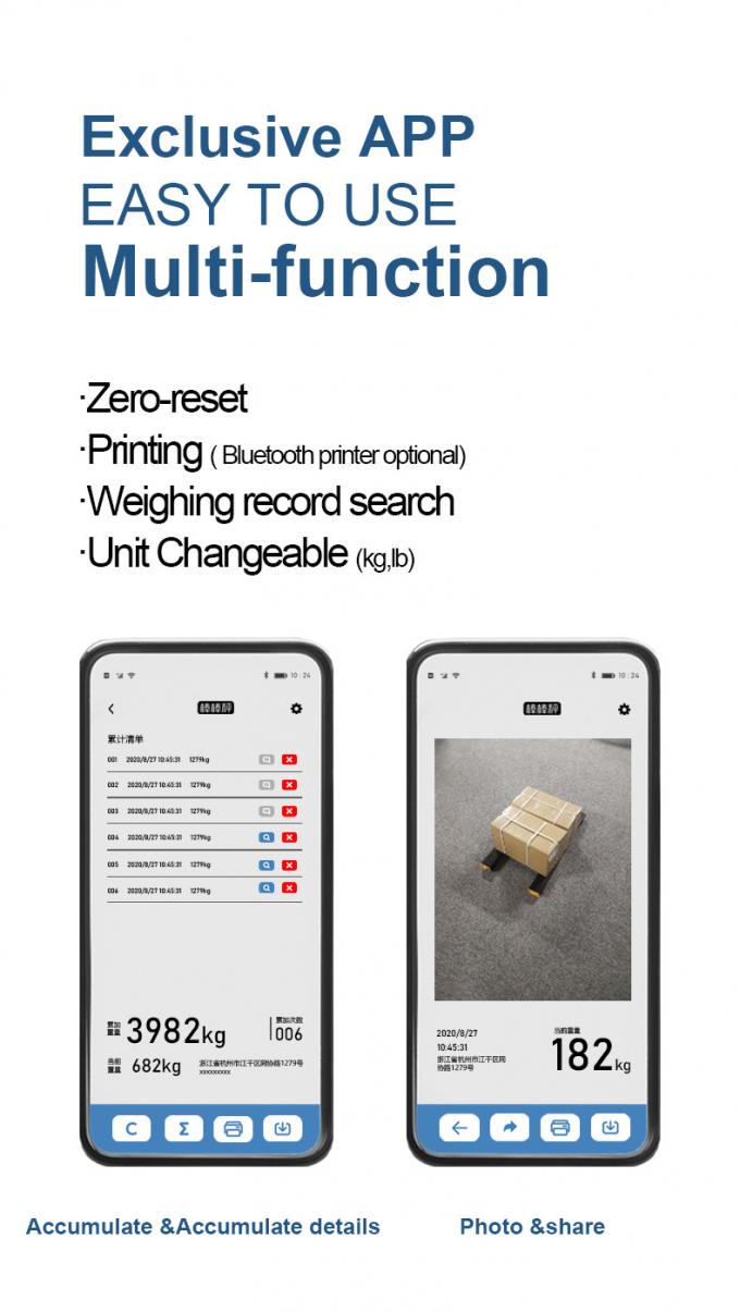 Échelle industrielle Bluetooth pour palettes, échafaudage à barres échafaudage portatif de 1500 kg 5