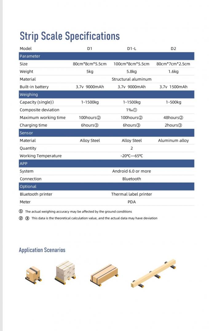 Échelle industrielle Bluetooth pour palettes, échafaudage à barres échafaudage portatif de 1500 kg 9