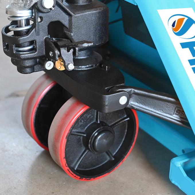 Camion à palettes à main bleue 2500 kg, porte-palettes manuelle avec imprimante 2