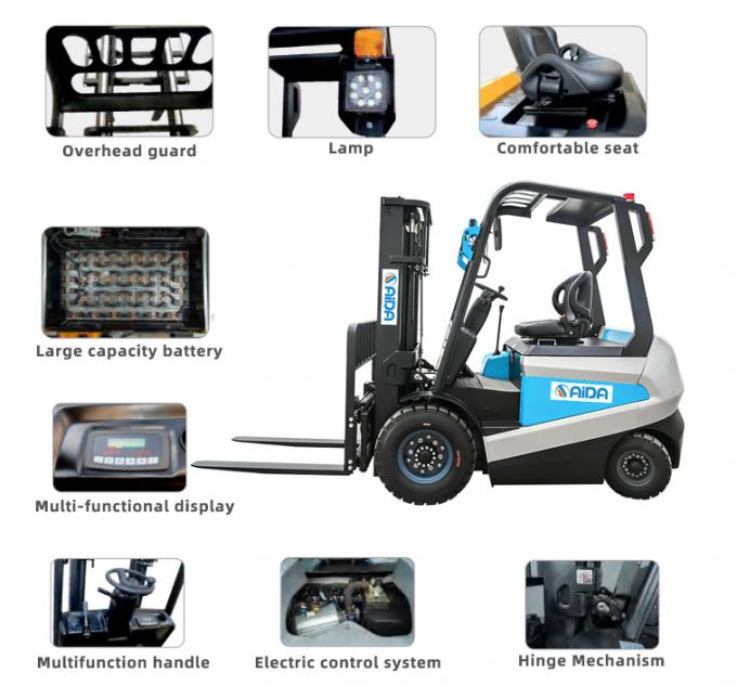 Aménagement d'entrepôt Utilisation de chariot élévateur électrique de 2 tonnes de capacité Asseyez-vous 2 tonnes de chariot élévateur à batterie 0